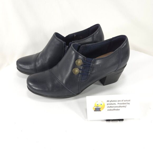 Collection By Clarks Emslie Warren Leather Boot Womens Size 6 261286434035 Blue - Picture 1 of 9